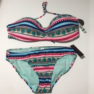 NEW MULTICOLOR TURQUOISE BIKINI SET
